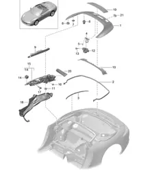 Coffre de rangement capote cabriolet / Housse - CABRIO - 991.1 2012-16