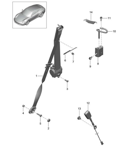 Diagram 812-000 Porsche 997 (911) MK2 2009-2012 Body