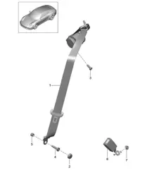 Dreipunkt-Sicherheitsgurt - HINTEN - 991.1 2012-16