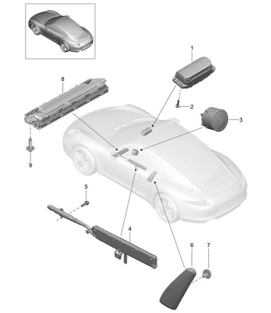 Diagram 812-050 Porsche 997 (911) MK2 2009-2012 Body