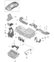 Guide d'air / Répartiteur d'air 991.1 2012-2016