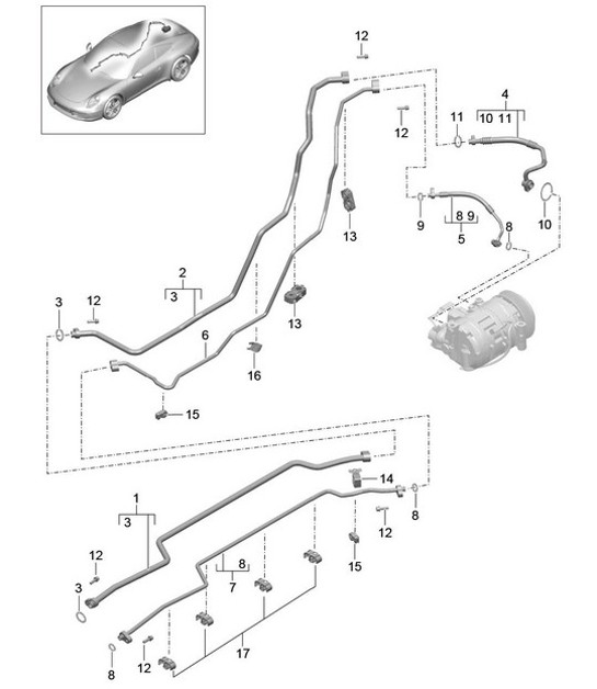 Diagram 813-025 Porsche 991 (911) MK1 2012-2016 Body