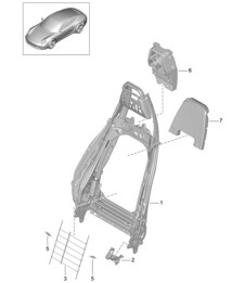 Estructura del respaldo / Asiento deportivo Plus / Accesorios 991.1 MJ 2012>> Estructura del respaldo / Asiento deportivo Plus / Accesorios 991.1 MJ 2012>>
