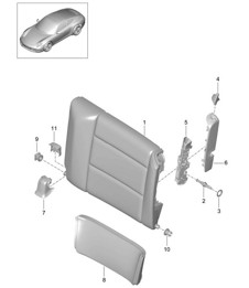 Respaldo de asiento de emergencia / Accesorios - CABRIO / TARGA - 991.1 2012>> Respaldo de asiento de emergencia / Accesorios - CABRIO / TARGA - 991.1 2012>>