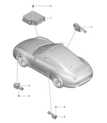 Control unit / Sensor Airbag 991.1 2012-16