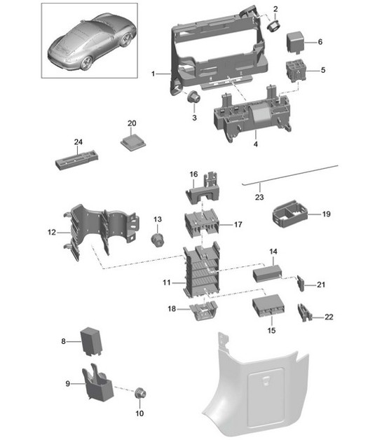 Diagram 902-000 Porsche Cayenne S 4.5L V8 2003>> Electrical equipment
