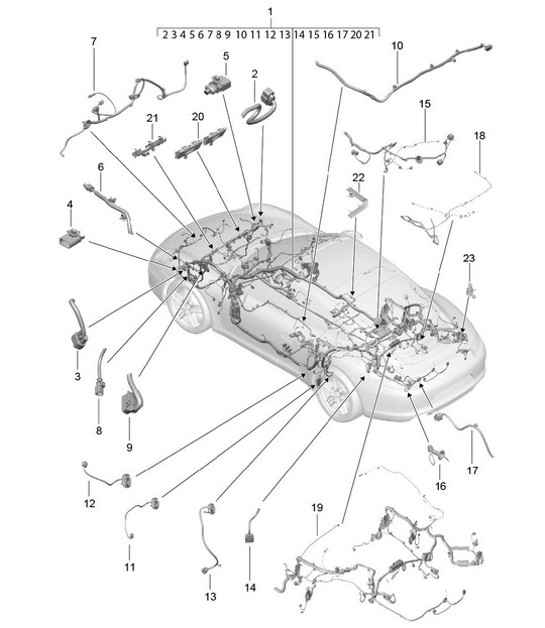 Diagram 902-010 Porsche Cayenne 9PA (955) 2003-2006 Electrical equipment