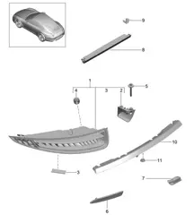 Fanale posteriore / Luce targa / Luce stop supplementare 991.1 2012-16