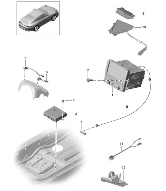 Diagram 911-000 Porsche 991（911）MK1 2012-2016 年 电子设备