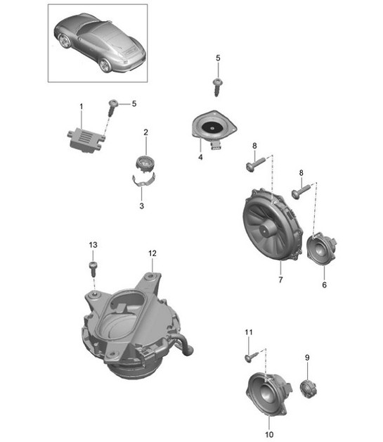 Diagram 911-005 Porsche Cayenne 9PA (955) 2003-2006 Electrical equipment