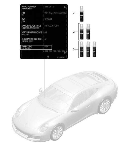 Diagram 004-000 Porsche Cayenne Turbo 4.5L 2003>> Accessories & others