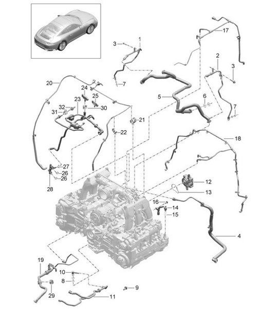 Diagram 104-010 Porsche Cayman 987C/981C (2005-2016) Engine