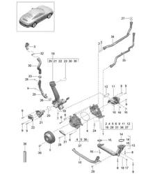 Coolant pump / Thermostat housing 991.2 Carrera 2017-19
