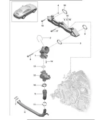 Assembly carrier / Water pipe 991.2 Carrera 2017-19
