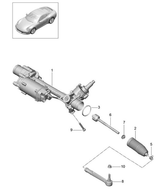 Diagram 403-000 Porsche 991 (911) MK2 2016-2019 Front Axle, Steering 
