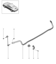 Anti-roll bar - Standard chassis, PR:-031,-352 - 991.2 Carrera 2017-19 Anti-roll bar - Standard chassis, PR:-031,-352 - 991.2 Carrera 2017-19