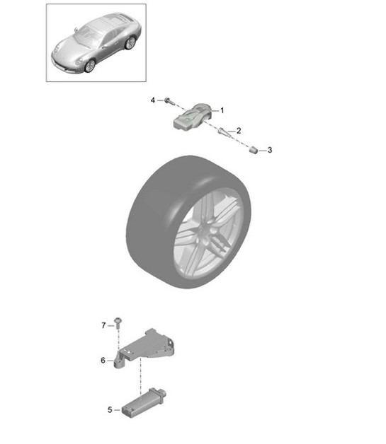 Diagram 601-005 Porsche Panamera V6 3.6L 2WD Wheels, Brakes