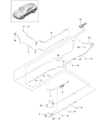 Azionamento frizione / Cilindro principale frizione / Cilindro secondario frizione / Linee - PR:487, manuale a 7 marce - 991.2 Carrera 2017-19
