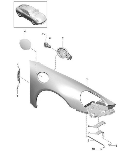Diagram 801-040 Porsche Cayenne S 4.5L V8 2003>> Body