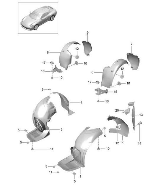 Diagram 801-075 Porsche Cayenne 9PA1 (957) 2007-2010 Body
