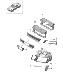 Guide d'air Pare-chocs AVANT - GTS, PR:011 - 991.2 Carrera 2017-19