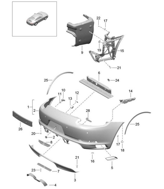 Diagram 802-011 Porsche Cayenne S V8 4.8L Petrol 400HP Body