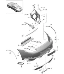 HINTERE Stoßstange – PR:176, Sportauspuffanlage – 991.2 CARRERA 4 GTS 2017-19
