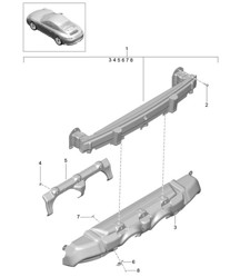 Porta parachoques TRASERO / Salida de escape deportiva - PR:176, Sistema de escape deportivo - 991.2 Carrera 2017-19