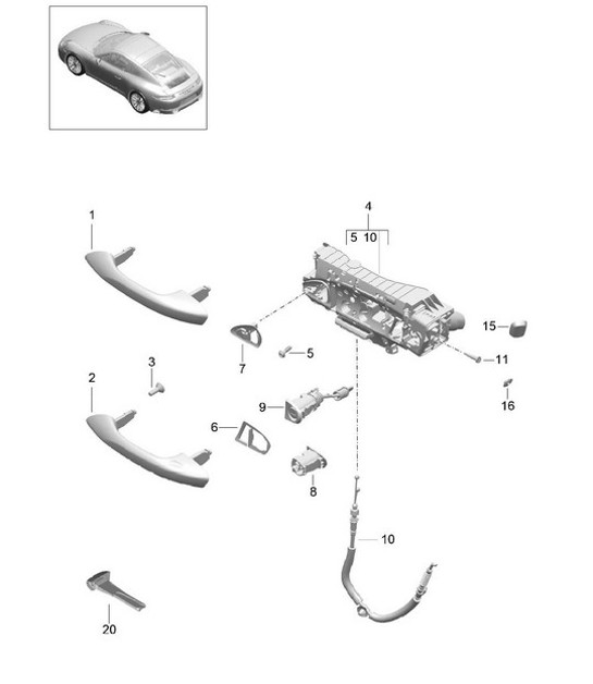 Diagram 804-020 Porsche 991 (911) MK2 2016-2019 Body