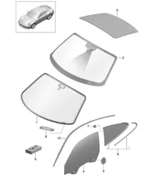 Pare-brise / Vitre latérale / Lunette arrière 991.2 Carrera 2017-19