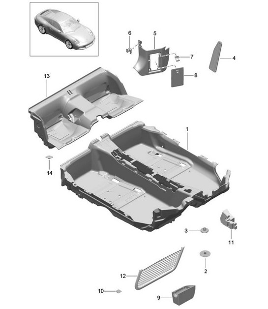 Diagram 807-010 Porsche 993 (911) (1994-1998) Body