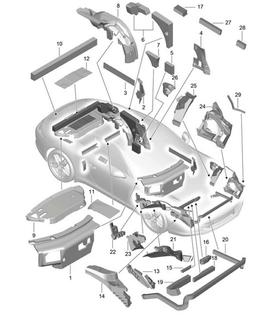 Diagram 807-080 Porsche 964 (911) TURBO 3.3L 1991-93 Body