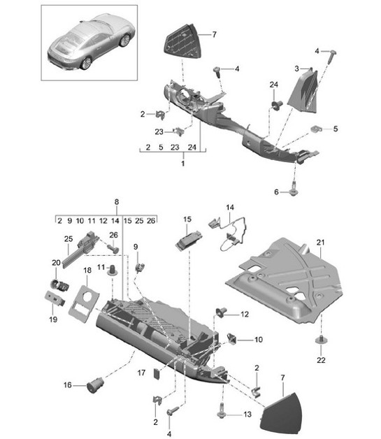 Diagram 809-010 Porsche 964 (911) RS 3.8L 1991-93 Body