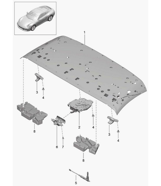 Diagram 811-015 Porsche Cayenne 92A (958) 2010-2017 Body