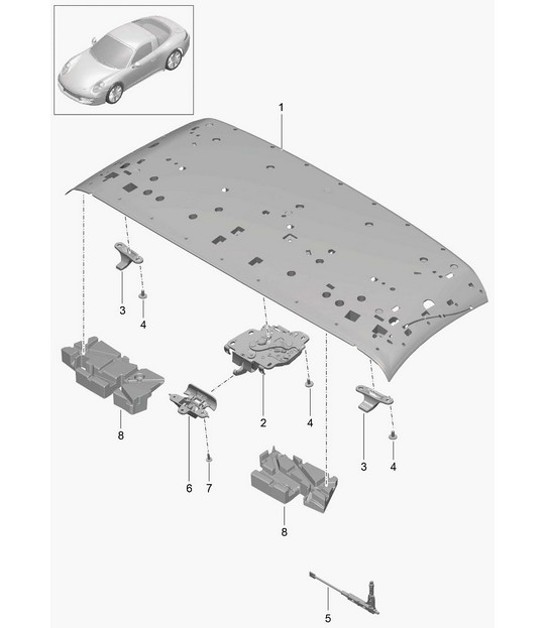 Diagram 811-017 Porsche Panamera S V6 Turbo 3.0L 2WD (420Hp) Body