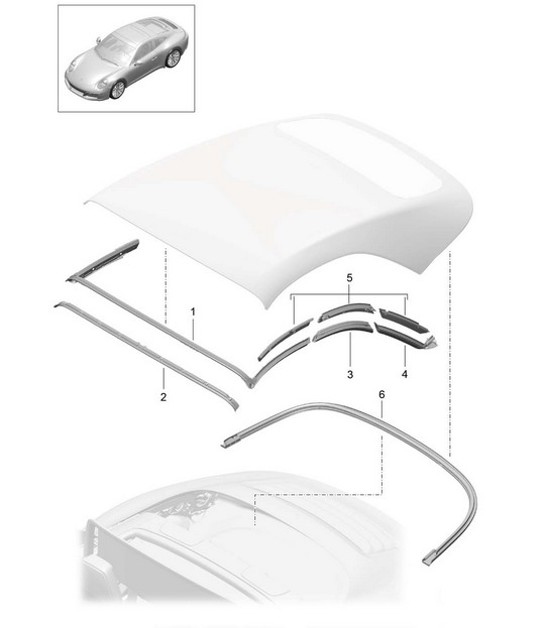 Diagram 811-030 Porsche 911 & 912 (1965-1989) Body