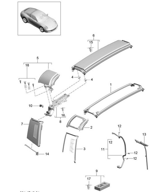 Diagram 811-052 Porsche 991 (911) MK2 2016-2019 Body