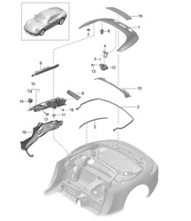 Caja portaobjetos de capota convertible / Tapa - CABRIO - 991.2 Carrera 2017-19 Caja portaobjetos de capota convertible / Tapa - CABRIO - 991.2 Carrera 2017-19