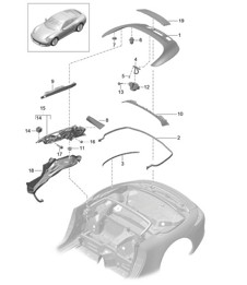 Vano portaoggetti / copertura per capote - CABRIO - 991.2 Carrera 2017-19 Vano portaoggetti / copertura per capote - CABRIO - 991.2 Carrera 2017-19