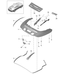 Convertible top stowage box / Cover - TARGA - 991.2 2017-19 Convertible top stowage box / Cover - TARGA - 991.2 2017-19