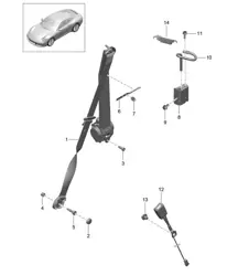 Dreipunkt-Sicherheitsgurt - VORNE - 991.2 Carrera 2017-19