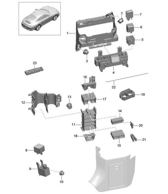 Diagram 902-000 Porsche 996 C4S 3.6L 09/01-2005 Electrical equipment