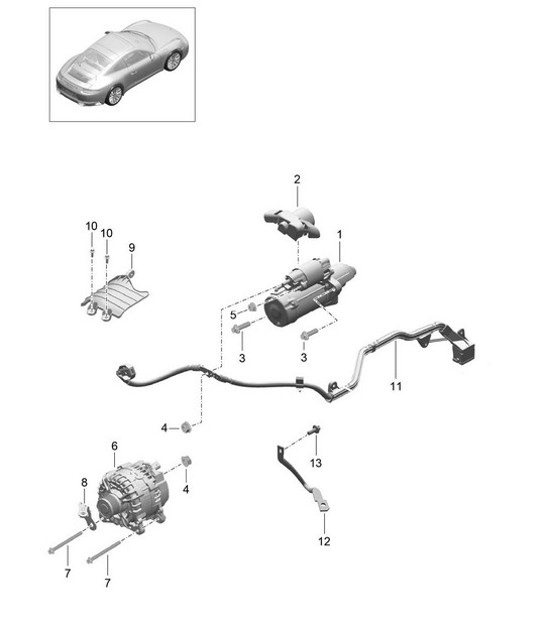 Diagram 902-005 Porsche Cayenne S/GTS 4.8L 2007>> Electrical equipment