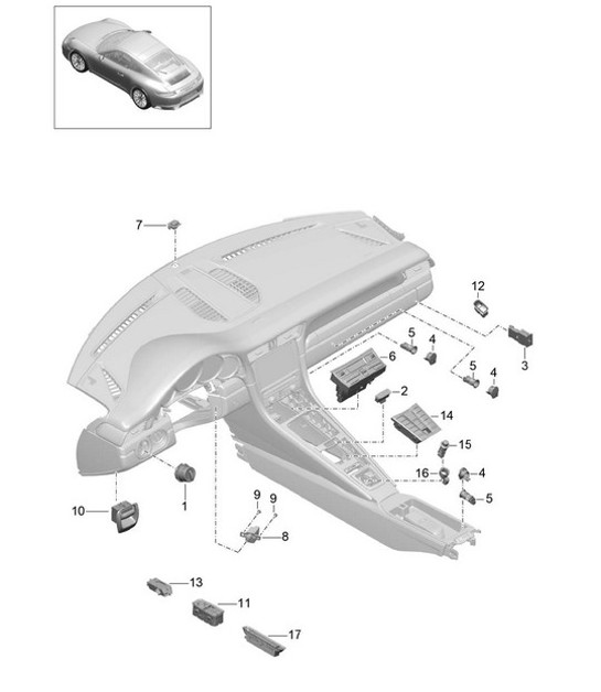 Diagram 903-005 Porsche 996 C4 3.4L 1997-08/01 电子设备