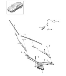 Sistema limpiaparabrisas completo / Sensor de lluvia 991.2 Carrera 2017-19 Sistema limpiaparabrisas completo / Sensor de lluvia 991.2 Carrera 2017-19
