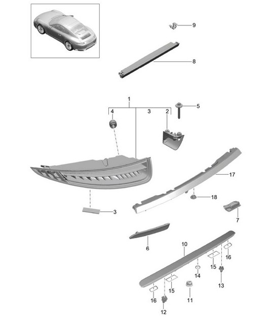 Diagram 905-005 Porsche 996 C4 3.6L 09/01-2005 Electrical equipment