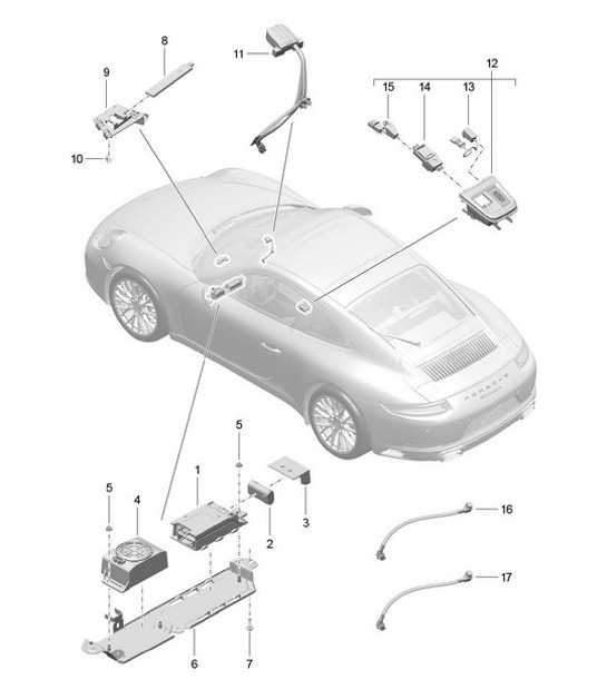 Diagram 911-004 Porsche Cayenne 3.2L V6 2003>> Electrical equipment