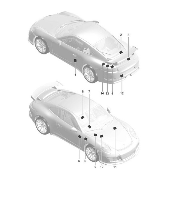 Diagram 001-005 Porsche 991 (911) MK1 2012-2016 Accessories & others 