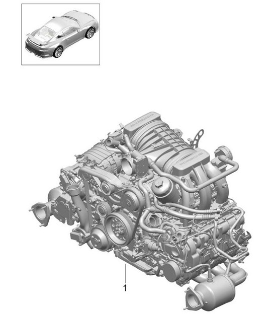 Diagram 101-001 Porsche Cayman 2.9L 987C MKII 2009-12 Engine