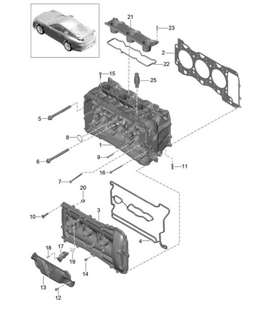 Diagram 103-000 Porsche Cayenne S V8 4.2L Diesel 382HP Engine